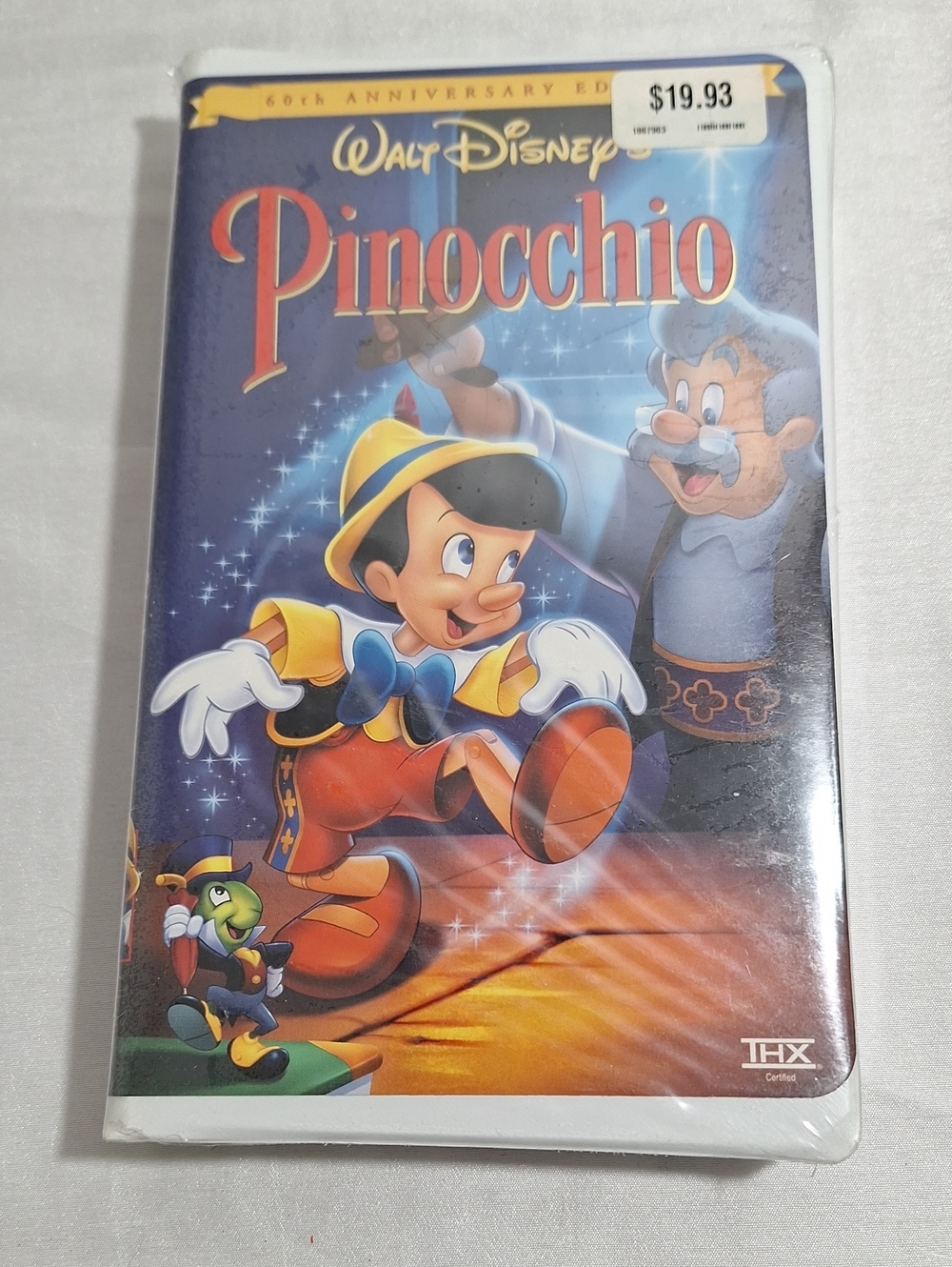 Walt Disney Pinocchio VHS — Blue, Yellow, Red Artwork